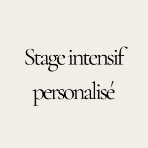 Stage intensif personnalisé